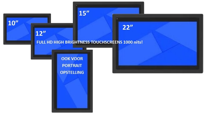 high-brightness touchscreens van Zwart-AV